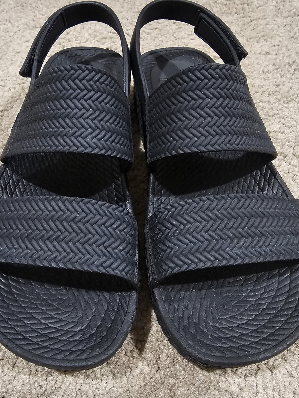 Reef Black Braided-Texture Double-Strap Slide Sandals